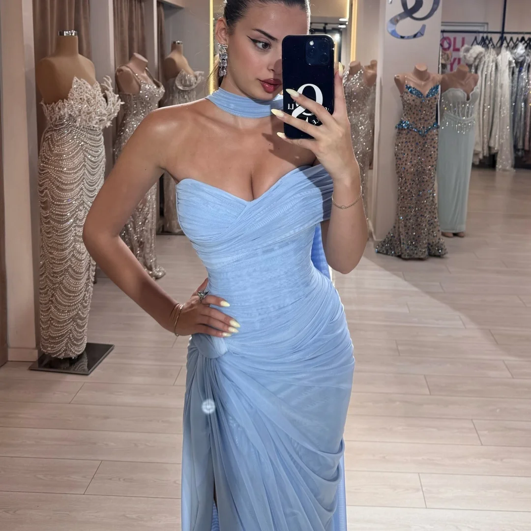 Sansa Customized Long Silk Scarves Prom Dresses Strapless فساتين للمناسبات الخاصة A-line vestidos de festa 10 Sf3c74a77097a43fea281943adbafb3a26