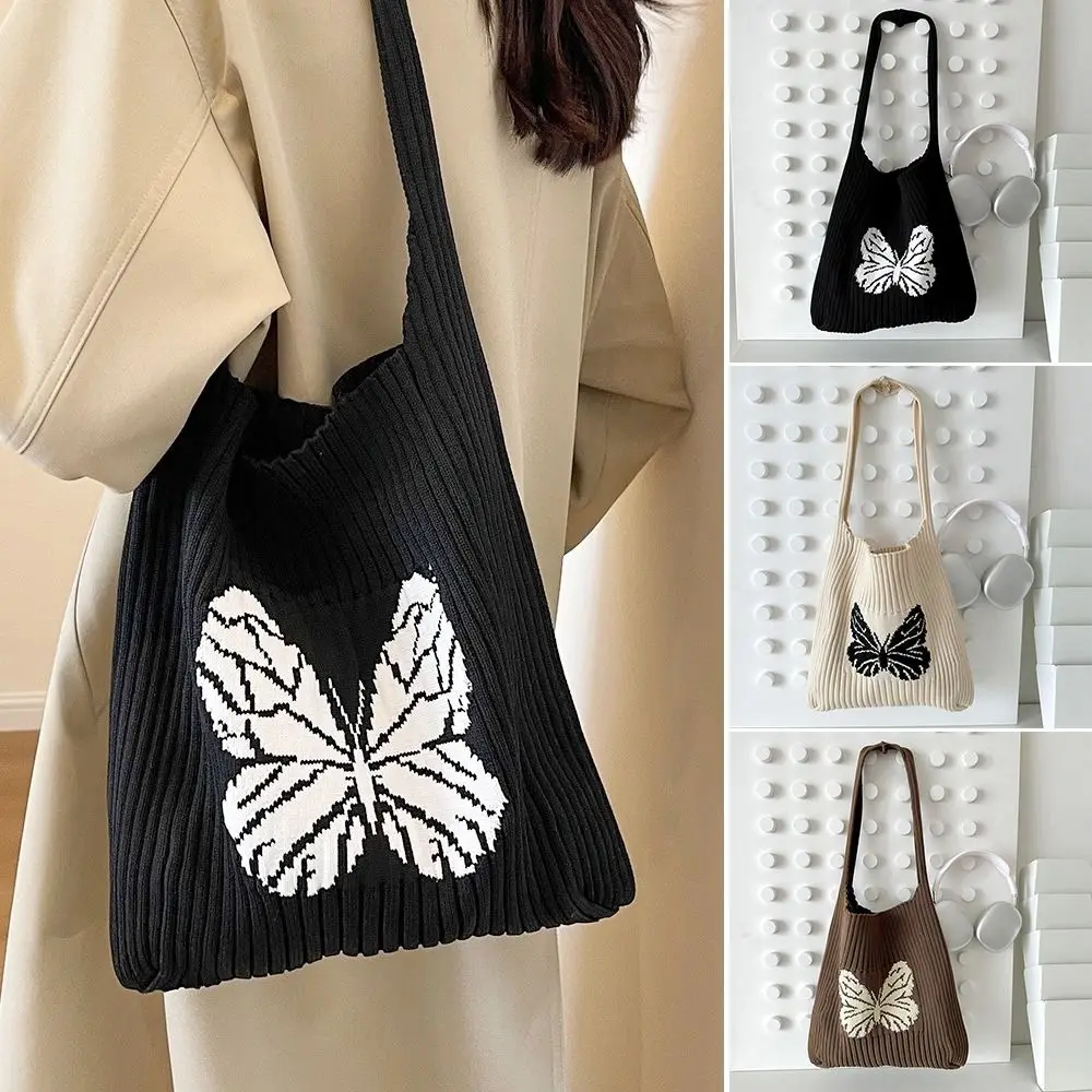 Butterfly Knitted Handbags Fashion Woven Large Capacity Totes Bag Handle Shoulder Bag Shopping
Butterfly Knitted Handbags Fashion Woven Large Capacity Totes Bag Handle Shoulder Bag Shopping