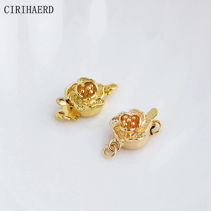 14K/18K Gold Plated Flower Clasps For DIY Pearl Bracelet Necklace Jewelry Making Supplies Accessories Connections End Buckle
14K/18K Gold Plated Flower Clasps For DIY Pearl Bracelet Necklace Jewelry Making Supplies Accessories Connections End Buckle