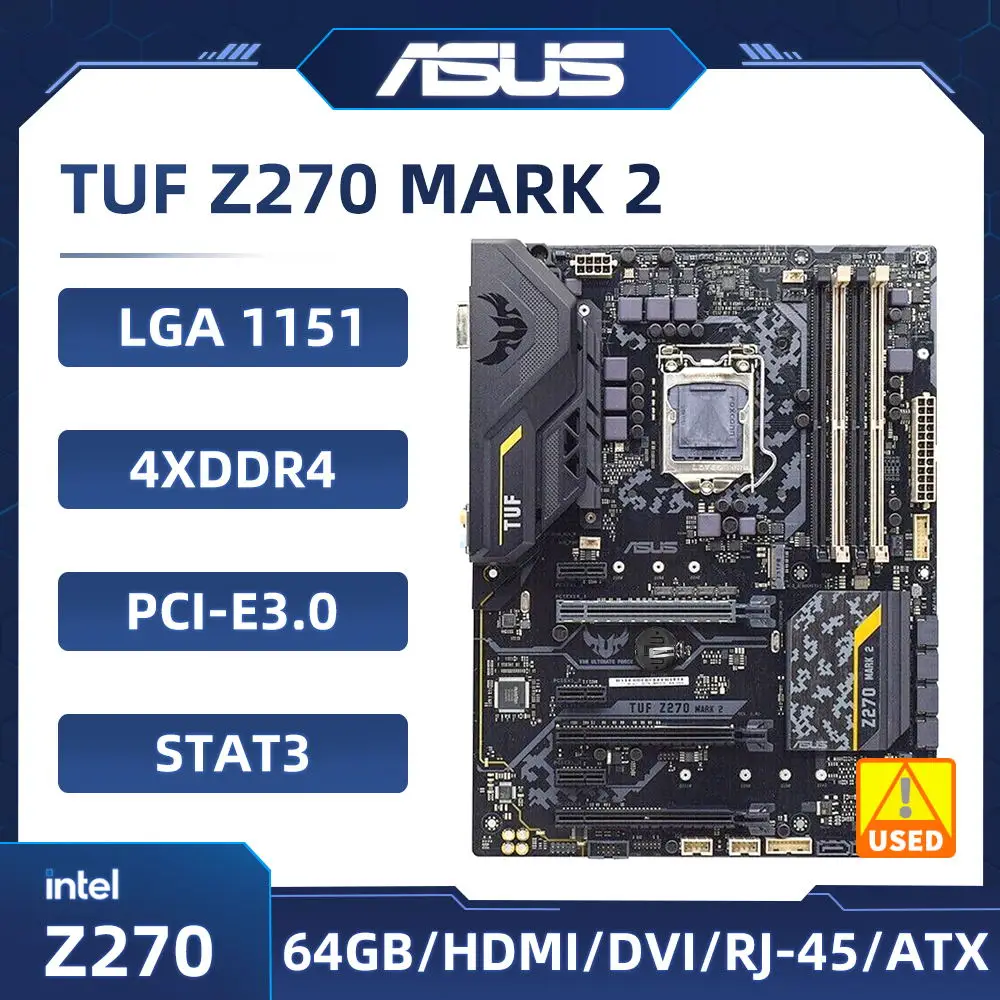 ASUS TUF Z270 MARK 2 Motherboard LGA 1151 Intel Z270 DDR4 64GB PCI-E 3.0 USB3.1 M.2 ATX support 7th/6th gen Core i5-6500 cpu
ASUS TUF Z270 MARK 2 Motherboard LGA 1151 Intel Z270 DDR4 64GB PCI-E 3.0 USB3.1 M.2 ATX support 7th/6th gen Core i5-6500 cpu