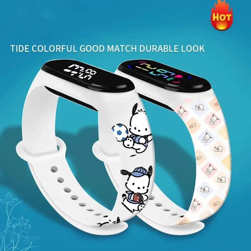 Sanrio Strap LED Electronic Watch Fashion Colorful Bracelet Touch Waterproof Anime Character Pochacco Electronic Watch Children
Sanrio Strap LED Electronic Watch Fashion Colorful Bracelet Touch Waterproof Anime Character Pochacco Electronic Watch Children