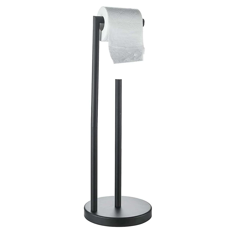 

LBER Toilet Paper Holder Free Standing With Reserve 304 Stainless Steel Rustproof Pedestal Lavatory Tissue Roll Holder
