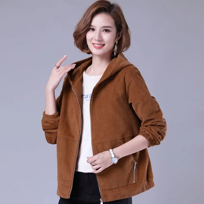 2022 New Fashion Women Corduroy Jacket Hooded Female Windbreaker Autumn Loose Double Laye Casual Outerwear Women Overcoat Tops
2022 New Fashion Women Corduroy Jacket Hooded Female Windbreaker Autumn Loose Double Laye Casual Outerwear Women Overcoat Tops