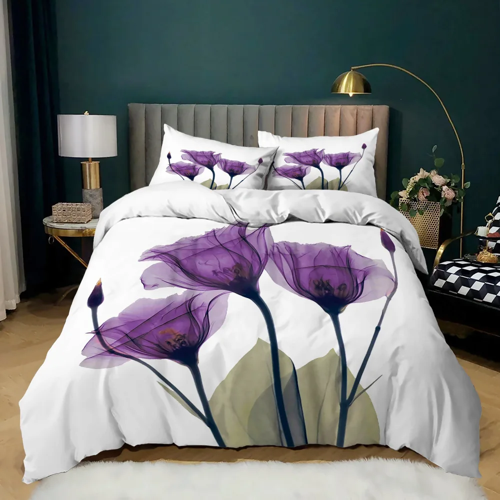 Morning Glory Duvet Cover For Girls Women,Purple Floral With Branch Quilt Cover Set King/Queen Size With Two Pillowcases,White
Morning Glory Duvet Cover For Girls Women,Purple Floral With Branch Quilt Cover Set King/Queen Size With Two Pillowcases,White
