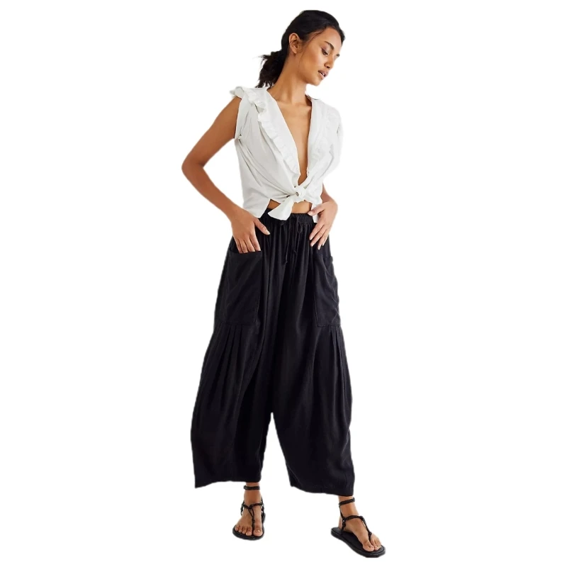 Women Hippie Harem Pants Solid Color Wide Leg Pants Elastic Waist Trousers Loose Casual Pants Female Boho-Beach-Pants
Women Hippie Harem Pants Solid Color Wide Leg Pants Elastic Waist Trousers Loose Casual Pants Female Boho-Beach-Pants