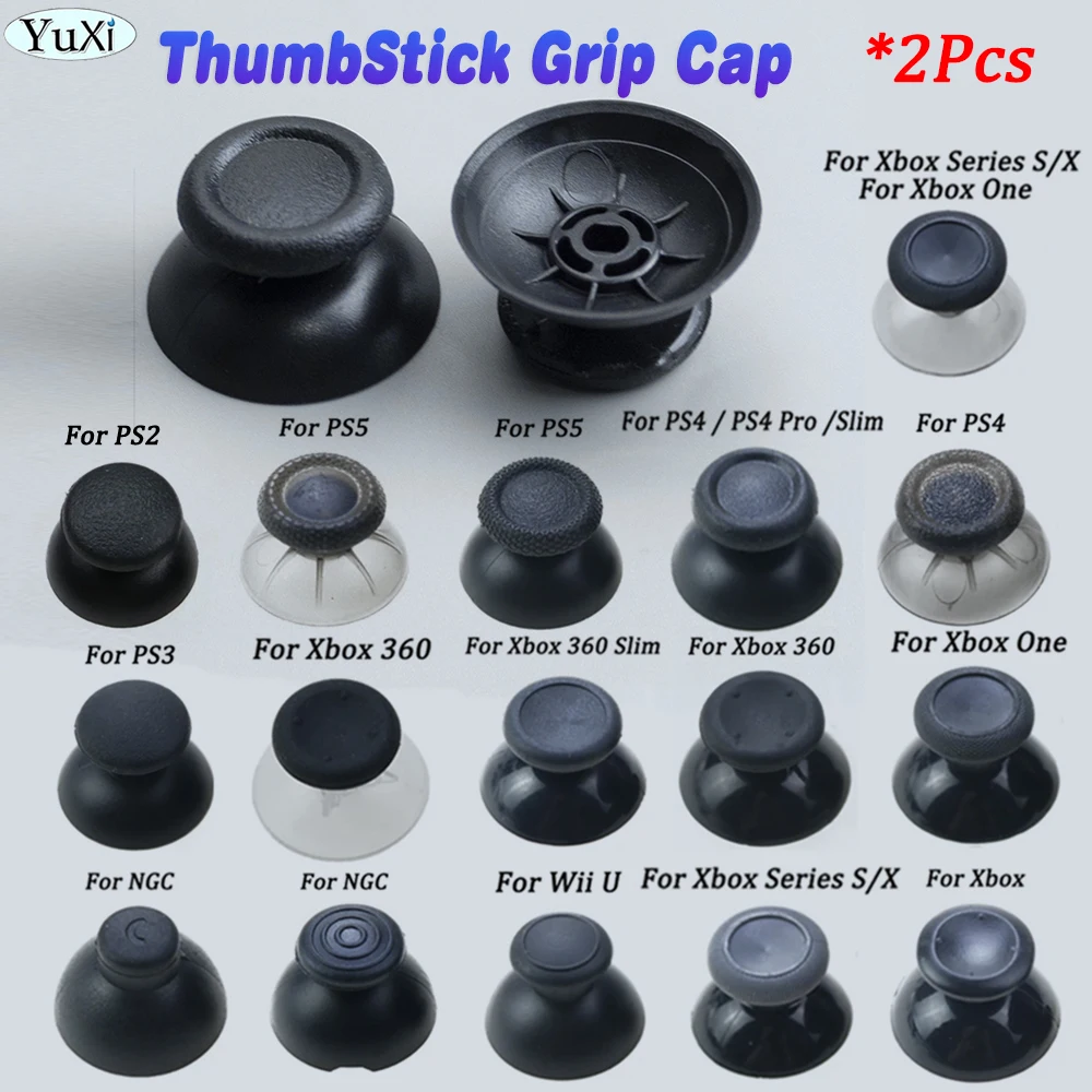 

2Pcs Analog Joystick Stick Grip Cap For PS5 PS4 Pro Slim PS3 Xbox 360 Xbox One Series X S Gamepad Control Thumbstick Buttons