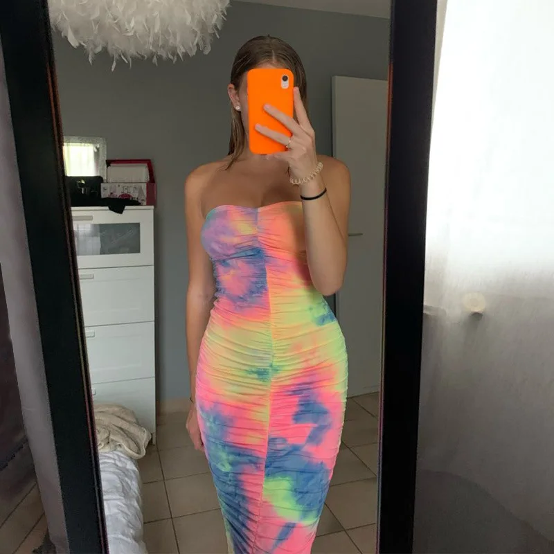 Women's Sexy Club Autumn Dress Colorful Pleated Long Sleeveless Off Shoulder Dress Skinny Slim Printed Ankle Dress
Women's Sexy Club Autumn Dress Colorful Pleated Long Sleeveless Off Shoulder Dress Skinny Slim Printed Ankle Dress