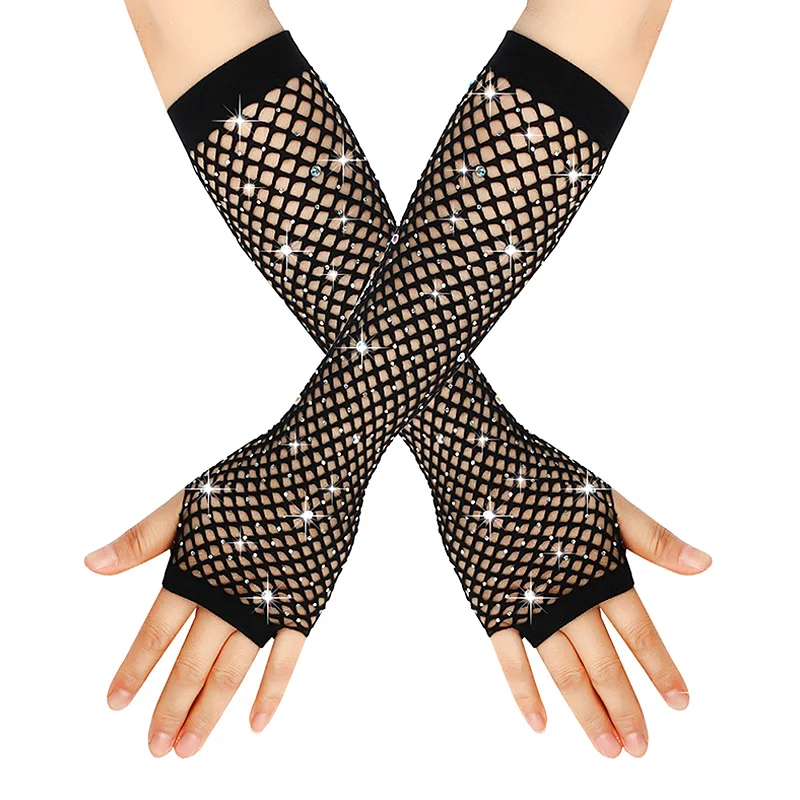 New Neon Fishnet Fingerless Long Gloves Rhinestone arm Cuff Mittens Girls Dance Mesh Gloves for Women Sexy Punk Goth Gloves
New Neon Fishnet Fingerless Long Gloves Rhinestone arm Cuff Mittens Girls Dance Mesh Gloves for Women Sexy Punk Goth Gloves