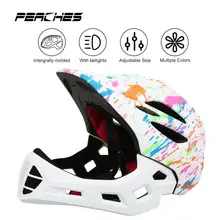 

New Kids BMX Helmet Taillight Full Face Detachable Children Cycling Helmet MTB Bike Helmet Sport Safety Capacete Motocross Casco