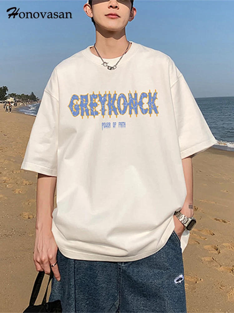 Honovasan Summer Vintage Streetwear T Shirts for Mens Casual Cotton Short Sleeve Letter Graphic Tees Women Korean Loose Tops
Honovasan Summer Vintage Streetwear T Shirts for Mens Casual Cotton Short Sleeve Letter Graphic Tees Women Korean Loose Tops
