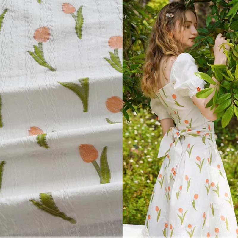 Jacquard Fabric Tulip Pattern Spring Summer Dress Trench Coat Yarn-dyed Design Fabrics Brand Fashion Diy Sewing Wholesale Cloth
Jacquard Fabric Tulip Pattern Spring Summer Dress Trench Coat Yarn-dyed Design Fabrics Brand Fashion Diy Sewing Wholesale Cloth