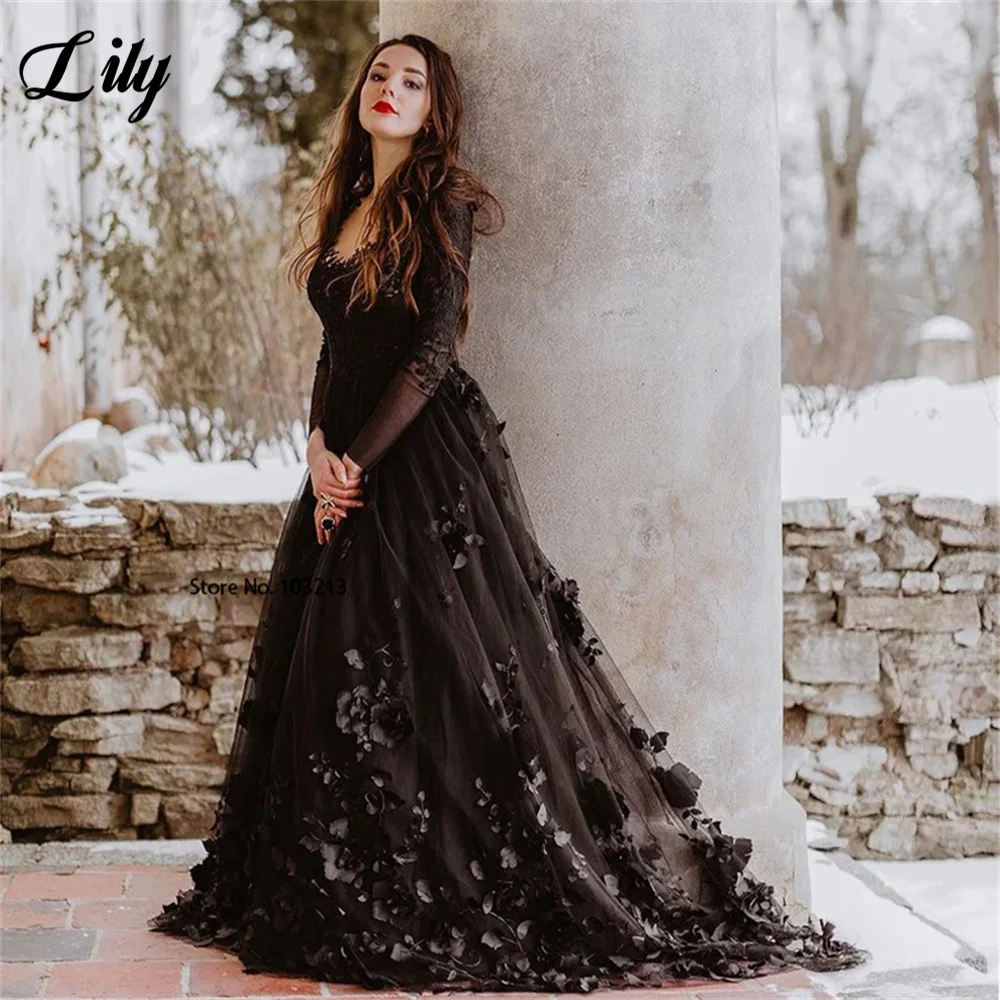 Lily Black Appliques Net Formal Dresses Full Sleeves Party Dresses For Wedding Scalloped Special Occasion Dresses robe soirée
Lily Black Appliques Net Formal Dresses Full Sleeves Party Dresses For Wedding Scalloped Special Occasion Dresses robe soirée