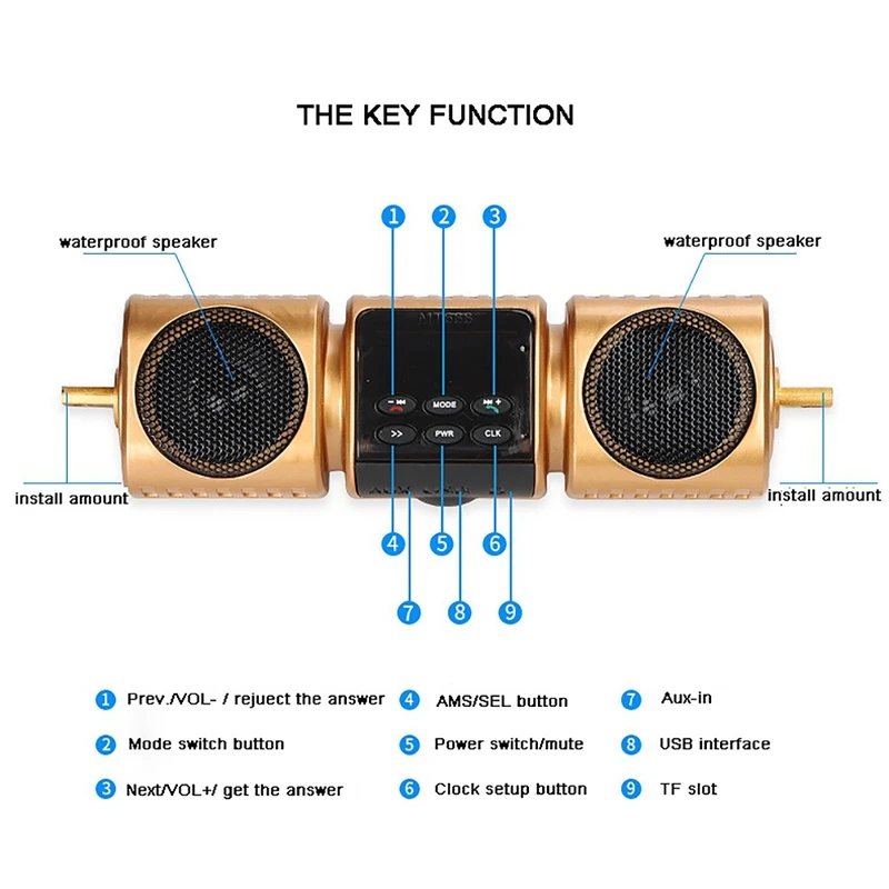 Мотоциклетная стереоколонка, аудиосистема, Bluetooth усилитель, радио, USB, водонепроницаемое FM-радио, mp3-плеер
Мотоциклетная стереоколонка, аудиосистема, Bluetooth усилитель, радио, USB, водонепроницаемое FM-радио, mp3-плеер