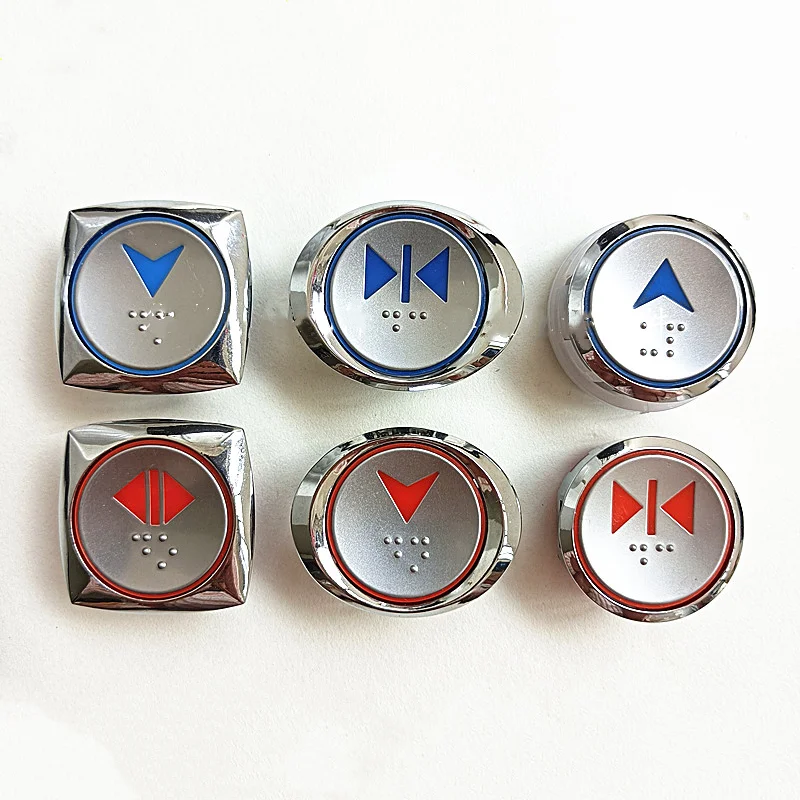 

5PCS Elevator Button For Hyundai KAS340 A4N47443 Stainless Steel Square Round Oval Red Light Blue Light Lift Parts