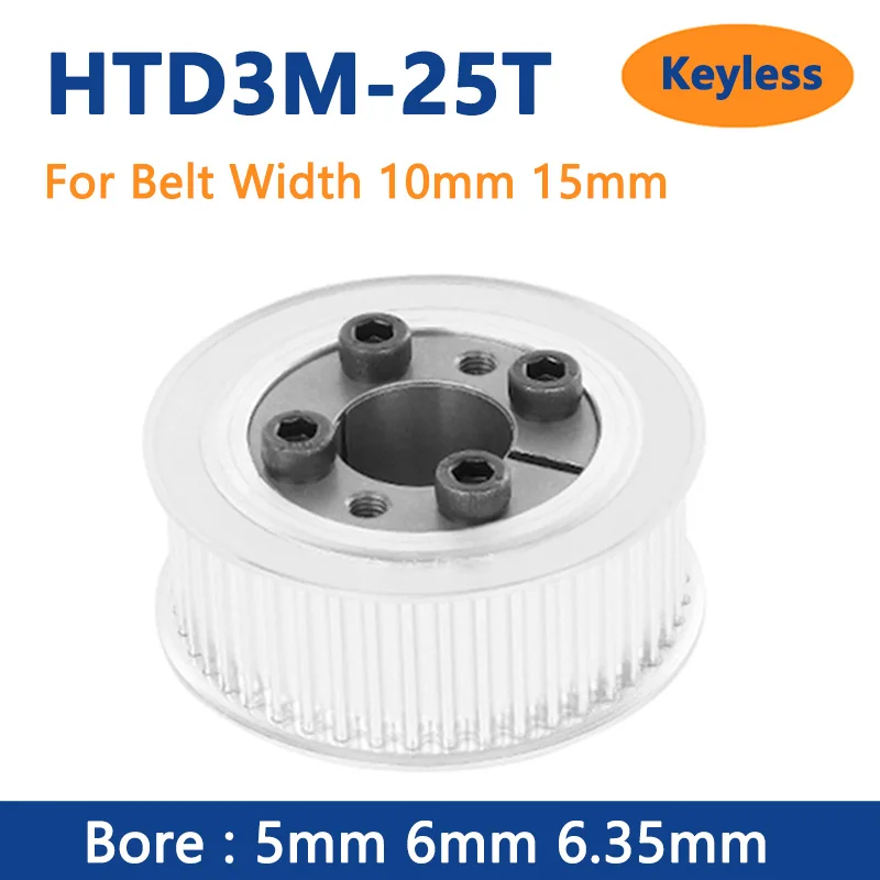 25T HTD3M Timing Pulley 5 6 6.35mm Bore Keyless 25 Teeth Transmission Belt Pulley For Width 10mm 15mm Synchronous Belt
25T HTD3M Timing Pulley 5 6 6.35mm Bore Keyless 25 Teeth Transmission Belt Pulley For Width 10mm 15mm Synchronous Belt