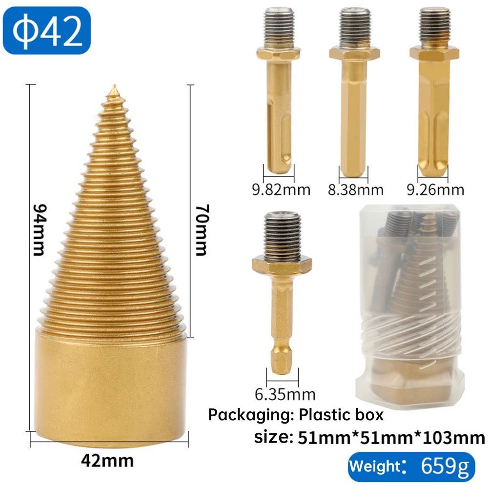 32/42/mm Removable Wood Splitter Screw Cones Drill Bits Wood Square/Round/Hex Shank Drill Bit Firewood Log Splitter Drill Bit
32/42/mm Removable Wood Splitter Screw Cones Drill Bits Wood Square/Round/Hex Shank Drill Bit Firewood Log Splitter Drill Bit
