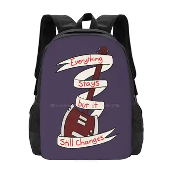 Everything Stays New Arrivals Unisex Bags Student Bag Backpack Adventure Time Guitar Vampire Queen Cartoon Cute Red Music Finn