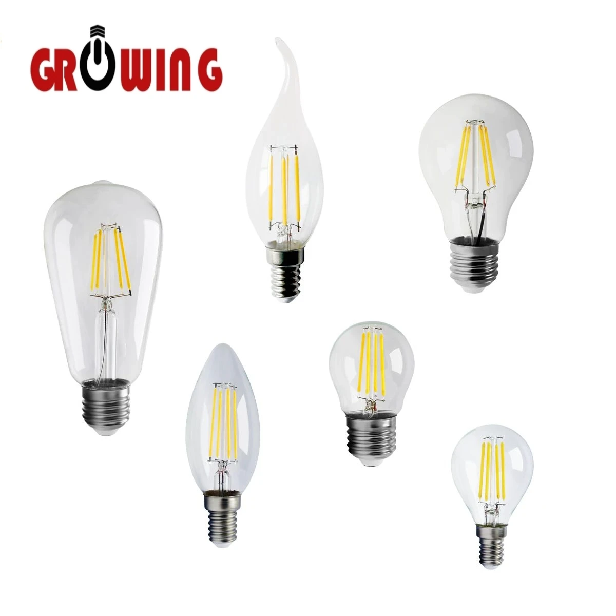 

E14 LED Candle Bulb C35 4W 6W 8W Natural White, E27 LED Filament Light Bulb ST64 A60 220V 4000K LED Edison Lamp