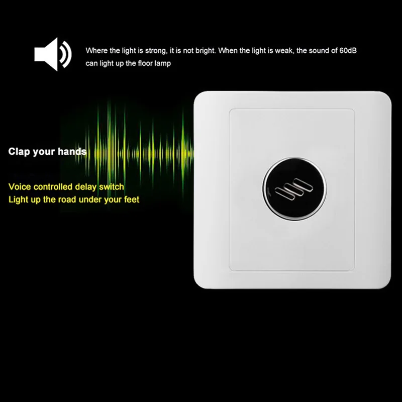 

Sound and light control switch panel corridor delay induction led energy-saving lamp household corridor voice control switch