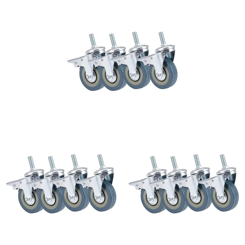 Heavy Duty 75Mm Swivel Castor With Brake Trolley Casters Wheels For Furniture, Set Of 12
Heavy Duty 75Mm Swivel Castor With Brake Trolley Casters Wheels For Furniture, Set Of 12
