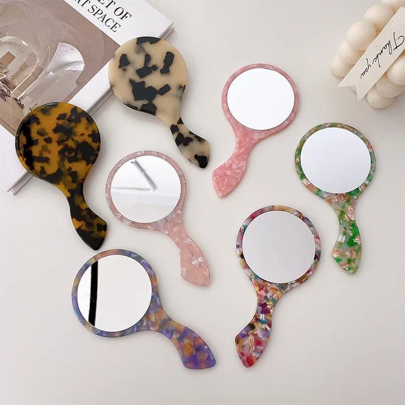 Cute Acetic Acid Geometric Mirror Portable Small Round Handle Makeup Mirror Women Girls Hair Accessories Tool
Cute Acetic Acid Geometric Mirror Portable Small Round Handle Makeup Mirror Women Girls Hair Accessories Tool