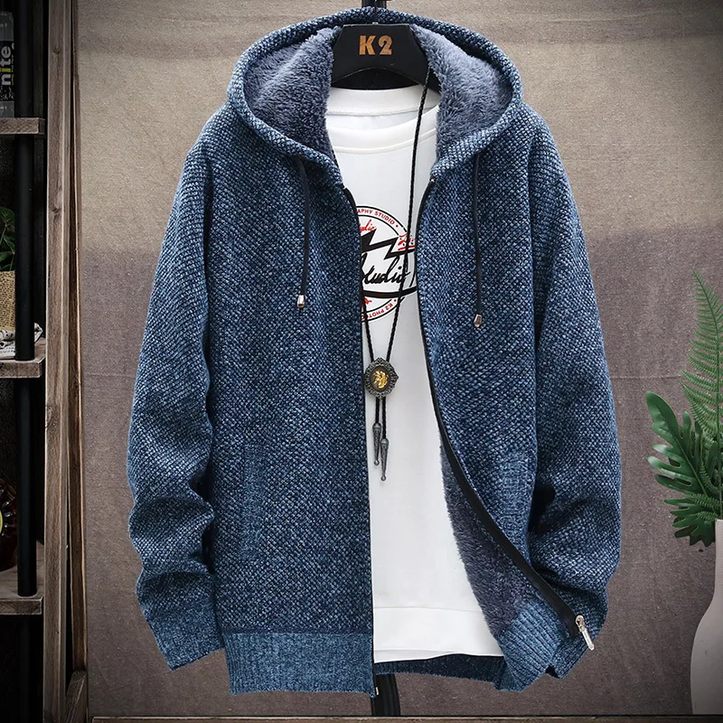 Men Winter Warm Thick Knit Sweater Coat Fleece Lined Casual Hooded knitted Cardigan Jacket Men's Clothing Jumpers
Men Winter Warm Thick Knit Sweater Coat Fleece Lined Casual Hooded knitted Cardigan Jacket Men's Clothing Jumpers