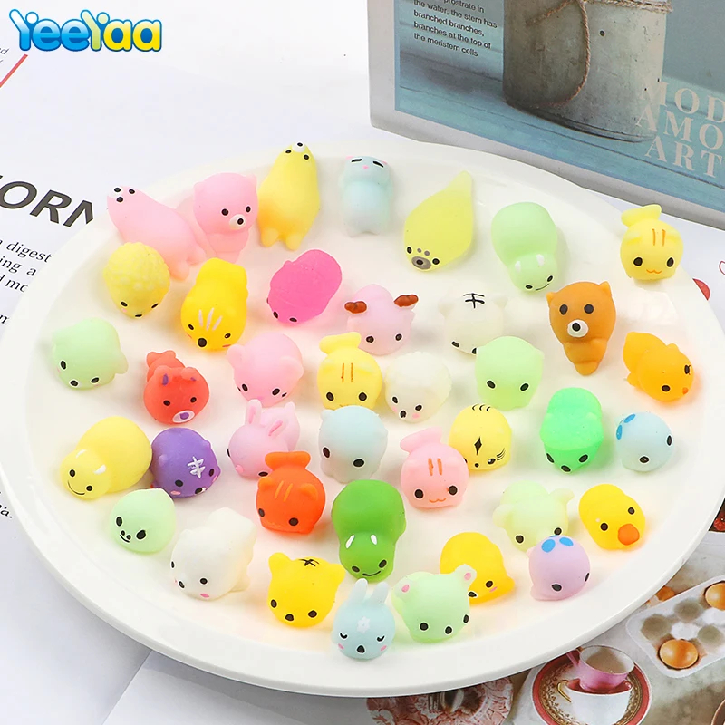 

10Pcs No Repeat Mini Animal Mochi Squishy Decompressio Toys Squeeze Soft Sticky Stress Relief Funny Fidget Toy For Children Gift