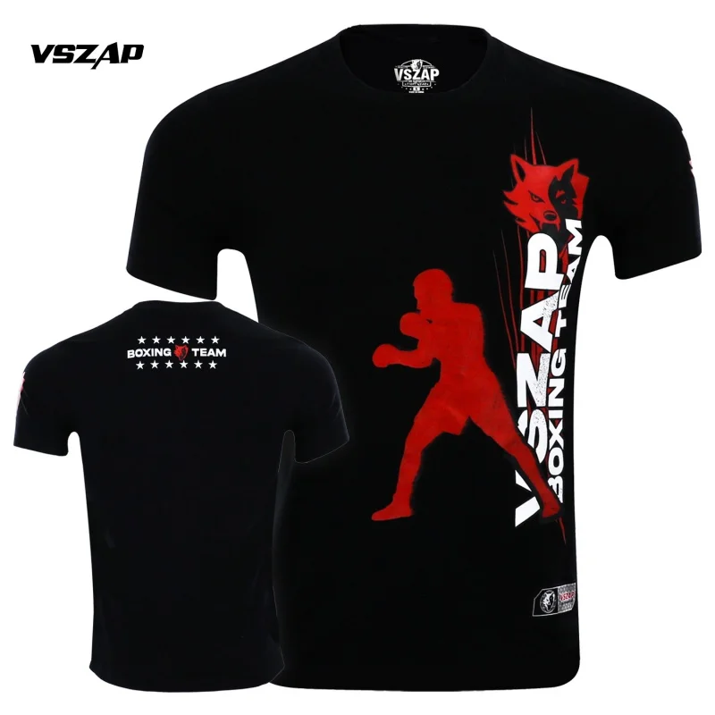 VSZAP Boxer Short Sleeve Fitness Fighting Wolf Pure Cotton T-shirt Summer MMA Training Elastic Fighting Sanda Sports Top
VSZAP Boxer Short Sleeve Fitness Fighting Wolf Pure Cotton T-shirt Summer MMA Training Elastic Fighting Sanda Sports Top