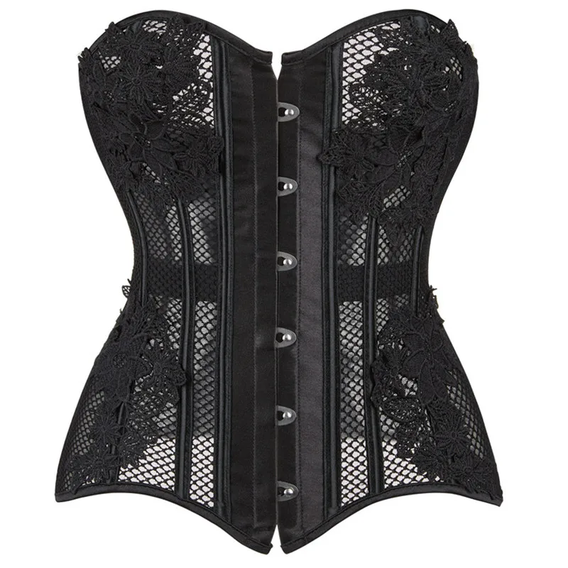 Sexy Corsets Bustiers Sexy Transparent Mesh Hollow Out Vintage Corset Gothic Lingerie Corselet Overbust Plus Size
Sexy Corsets Bustiers Sexy Transparent Mesh Hollow Out Vintage Corset Gothic Lingerie Corselet Overbust Plus Size