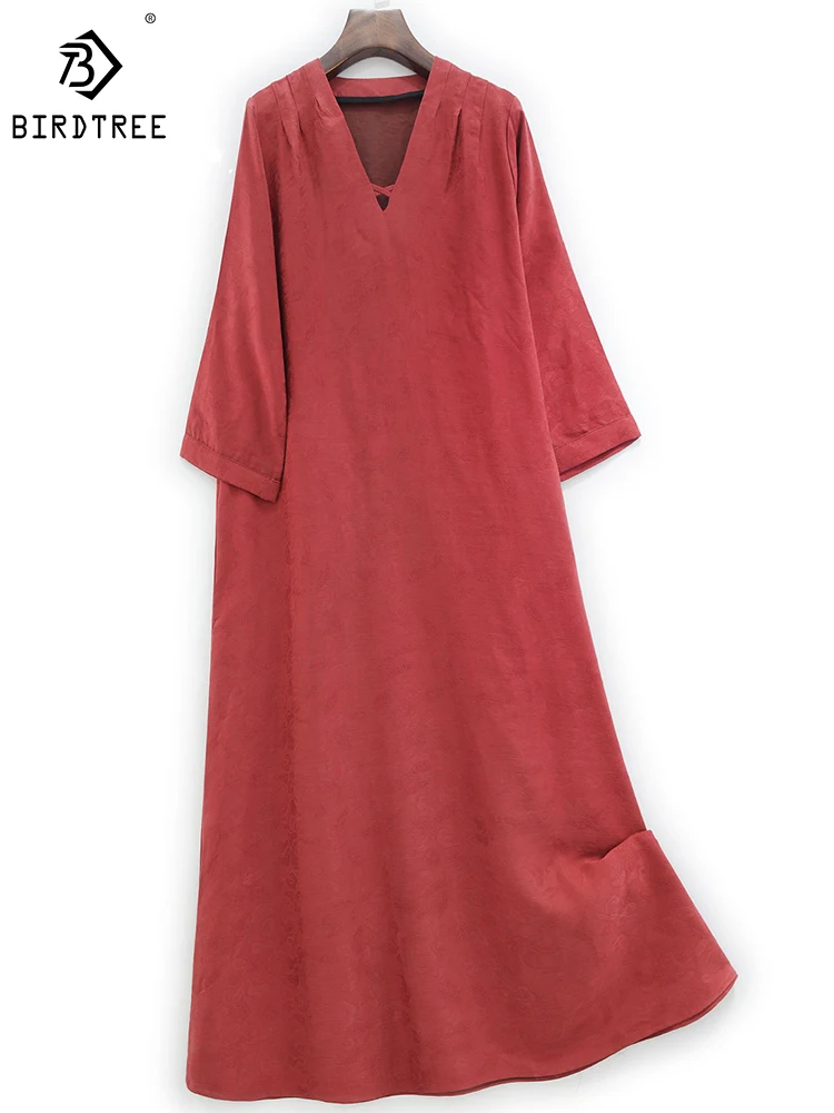 Birdtree 32MM Mulberry Silk Elegant Dress XiangYunSha V-neck Three-quarter Sleeves Temperament Commute Dresses Fall D3D441QD
Birdtree 32MM Mulberry Silk Elegant Dress XiangYunSha V-neck Three-quarter Sleeves Temperament Commute Dresses Fall D3D441QD