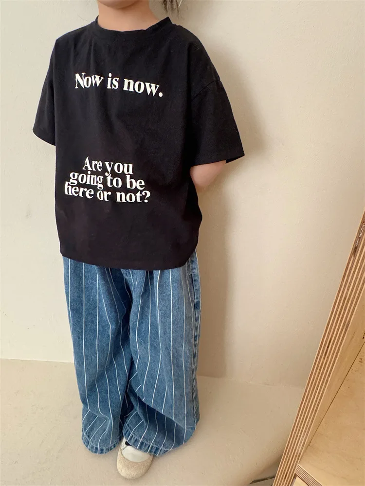 2025 Spring New Children Striped Denim Trousers Baby Boys Casual Pants Toddler Girls Wide Leg Pants Kids Fashion Loose Jeans 19 Sf3dd1778005b40d2881ceca494b7ed65a