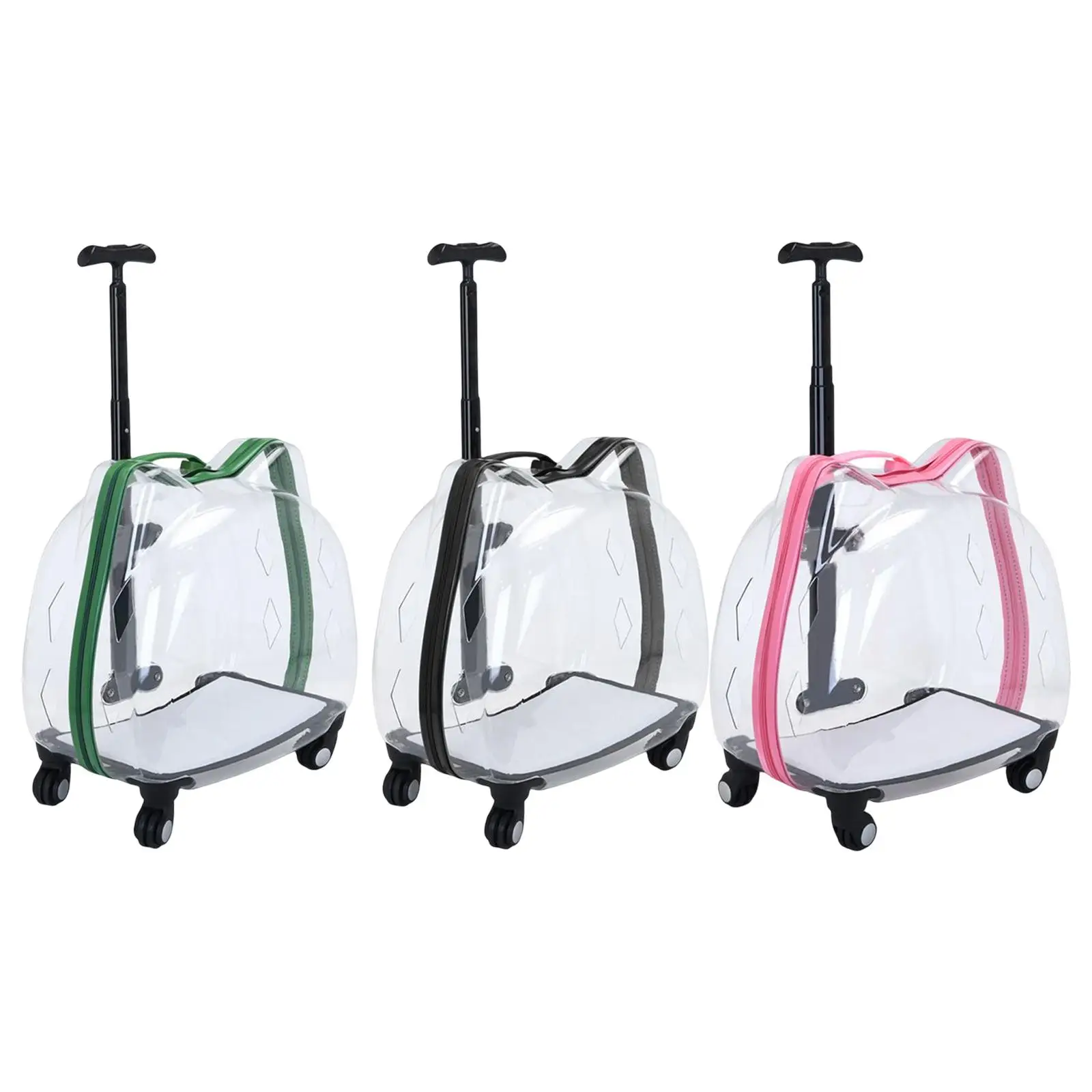 

Pet Dog Cat Trolley Case Luggage with Wheels Carrying Transparent Suitcase Breathable Pet Cat Carrier Backpack Pet Stroller