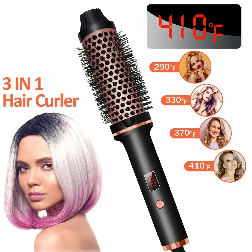 3 IN 1 Thermal Brush 5 Temperature Settings Ceramic Heated Round Brush LCD Display 1.5 Inch Curling Iron Brush
3 IN 1 Thermal Brush 5 Temperature Settings Ceramic Heated Round Brush LCD Display 1.5 Inch Curling Iron Brush