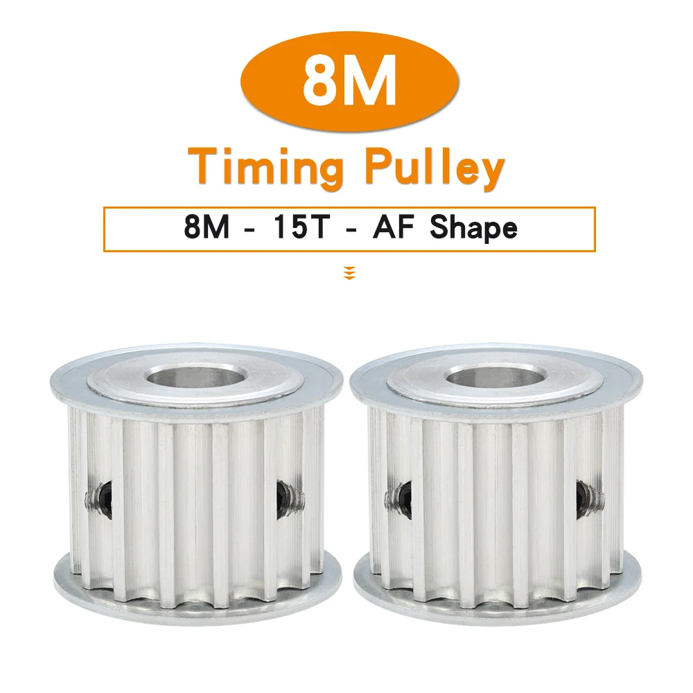 

8M-15T Timing Pulley Bore Size 8/10/12/12.7/14/15/19/20 mm Aluminum Pulley Wheels Teeth Pitch 8mm For Width 30mm 8M Timing Belt