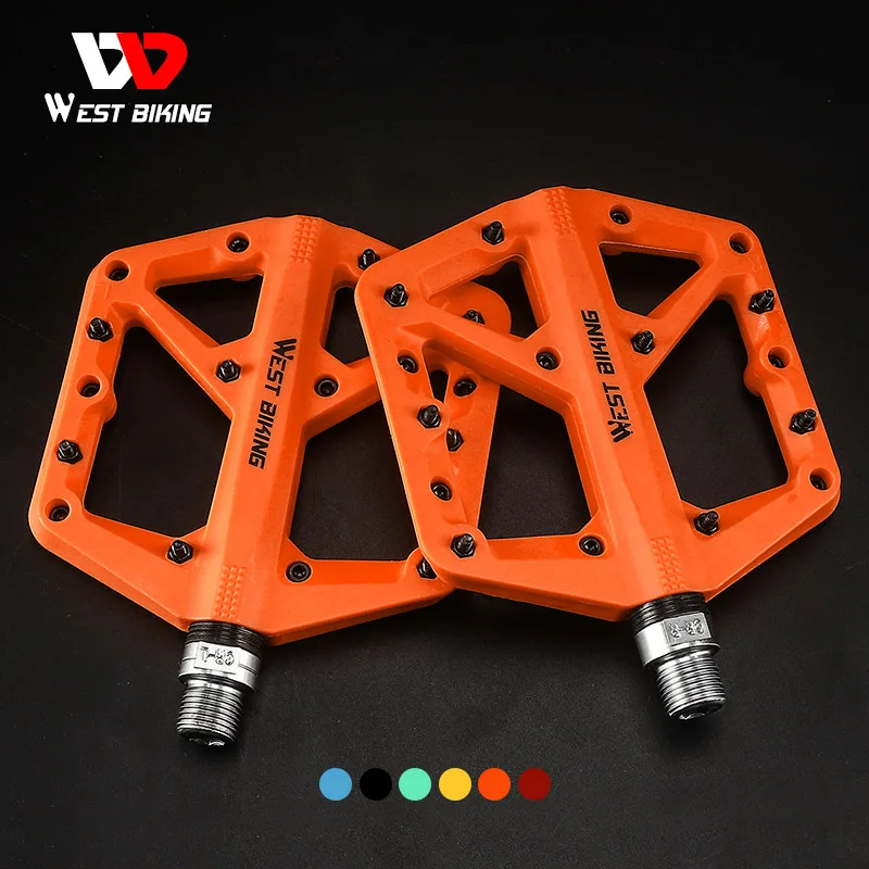 

WEST BIKING Nylon Mountain Bike Pedals Sealed DU Bearing Lightweight Widen Anti-skid High Speed Cycling Pedal Bicycle Accessorie