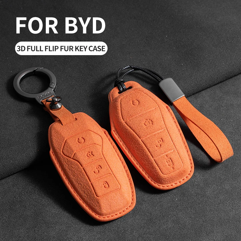 

Car Key Cover Smart Remote Key Case Cover For BYD Tang EV600 Han EV Yuan Atto 3 Song PLUS Pro MAX DMI Qin Dolphin Keychain