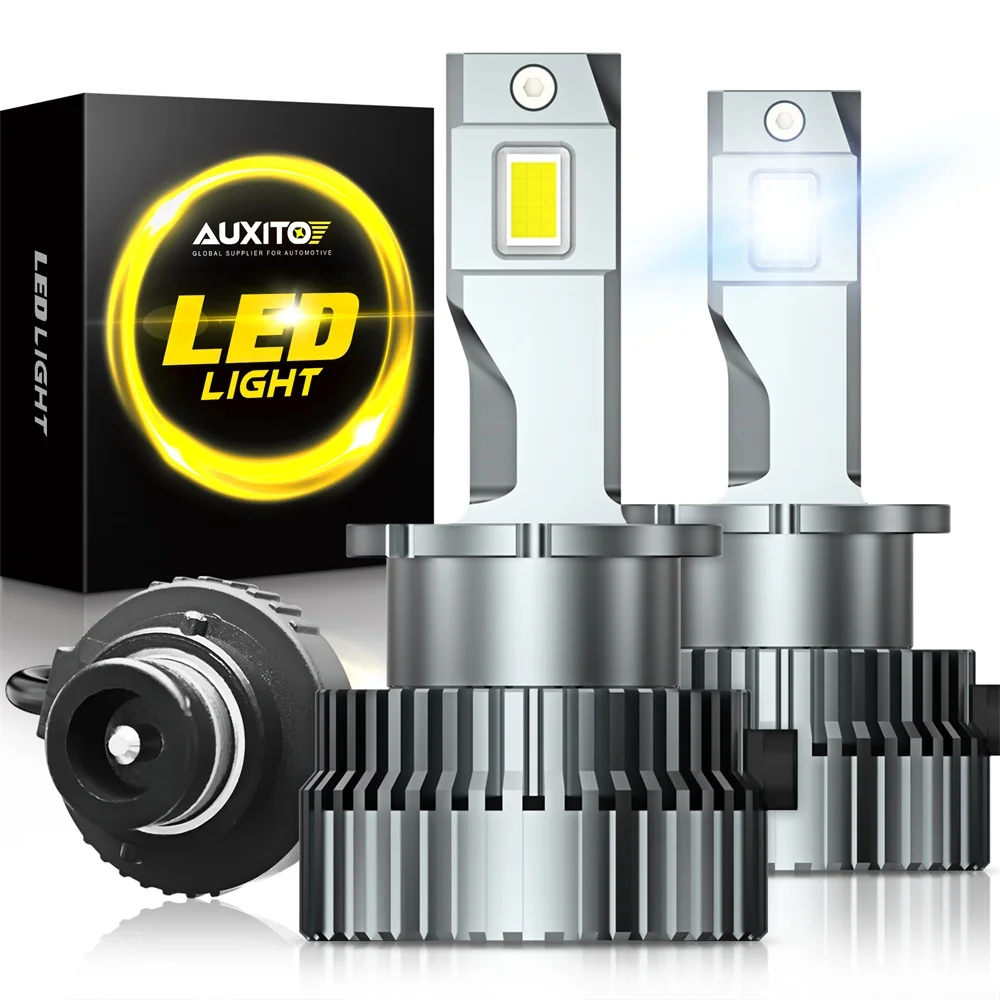 

AUXITO 2Pcs D2S LED Headlights HID 120W D1S D4S D3S Turbo LED 40000LM Bulb Canbus Car Light Auto 6000K White Plug&Play Lamp