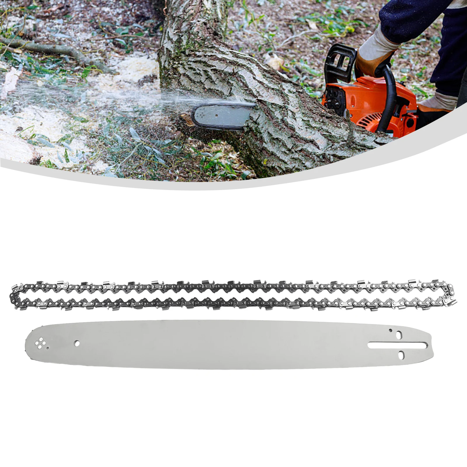 

Blade Guage 72DL Guide Bar 62CC 58CC 52CC Chainsaw Steel Chain Spare Cutting Accessories 18" 0.325" .058" Durable