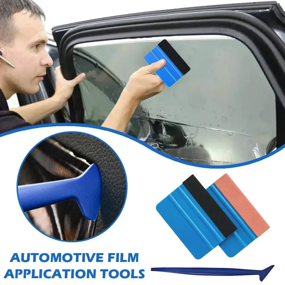 

3pcs Vinyl Wrap Film Card Squeegee Car Foil Wrapping Suede Felt Scraper Auto Car Styling Sticker Accessories Window Tint Tools