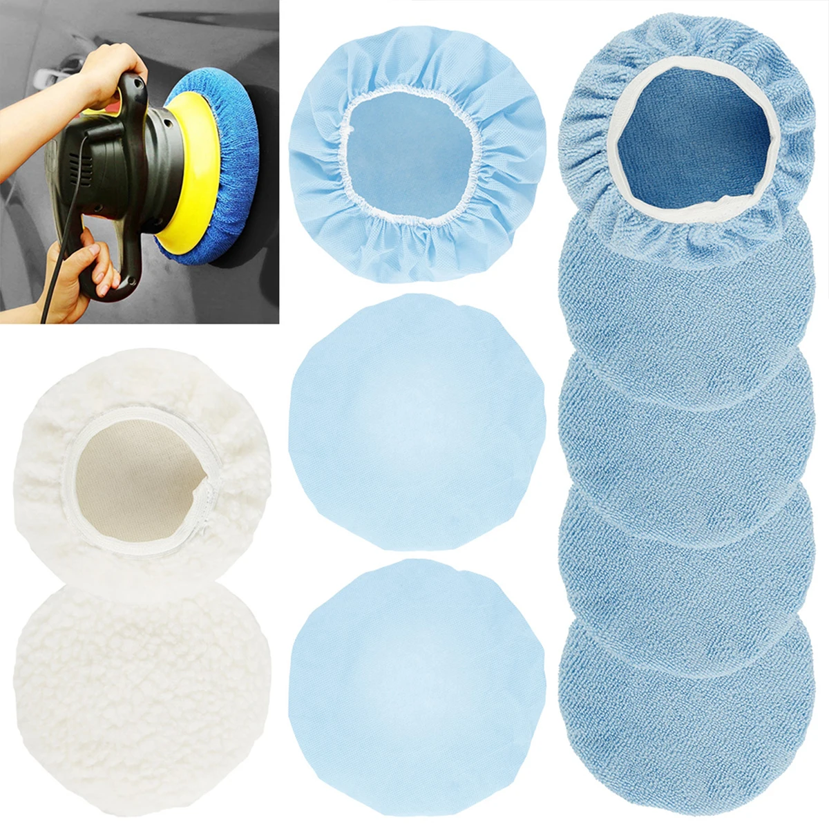 10Pcs 9-10Inch Car Polishing Pad Auto Soft Microfiber Bonnet Polisher Soft Wool Wax Wash Buffer Cover Cleaning Tools Accessories
10Pcs 9-10Inch Car Polishing Pad Auto Soft Microfiber Bonnet Polisher Soft Wool Wax Wash Buffer Cover Cleaning Tools Accessories