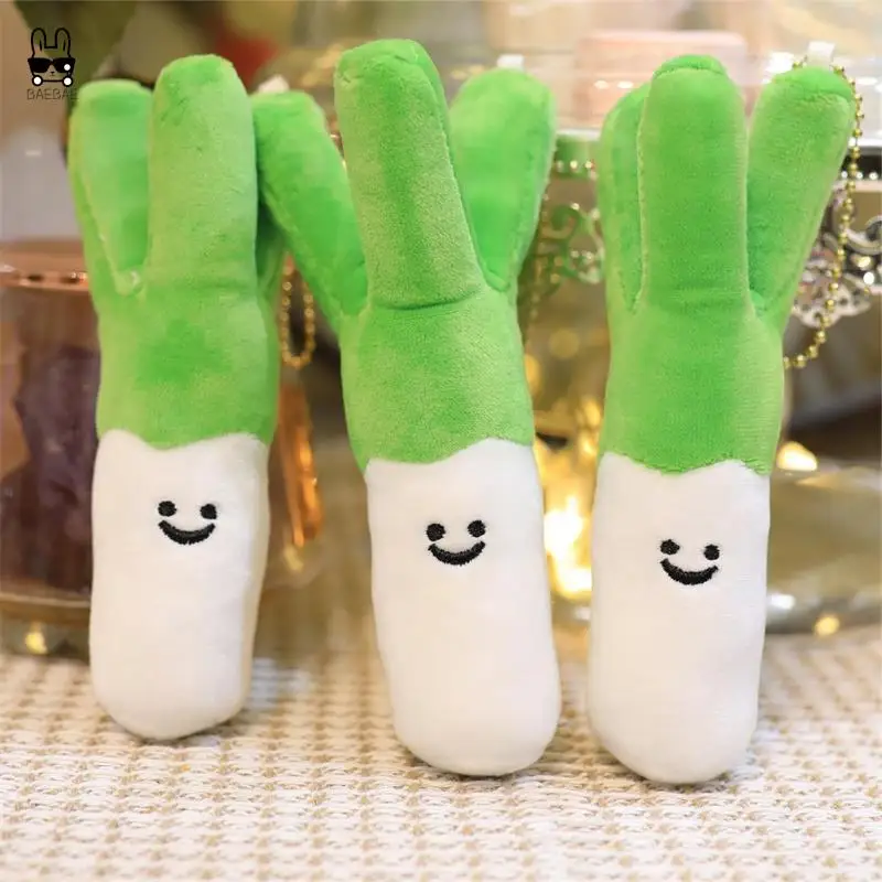 

1PC Green Onions Plush Toy Cartoon Vegetable Pendant Soft Stuffed Doll Keychain Backpack Car Bag Key Ring Decor Kid Gift