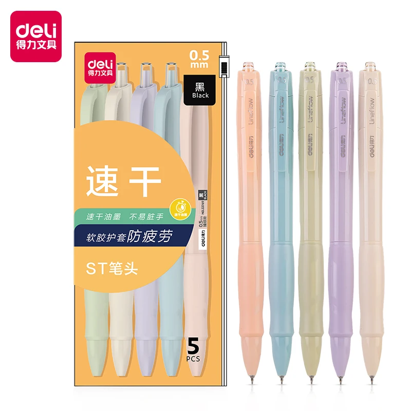 5Pcs/Set DELI 33769 Quick Dry Press Neutral Pen 0.5mm Black Ink Supplies School Office Stationery
5Pcs/Set DELI 33769 Quick Dry Press Neutral Pen 0.5mm Black Ink Supplies School Office Stationery