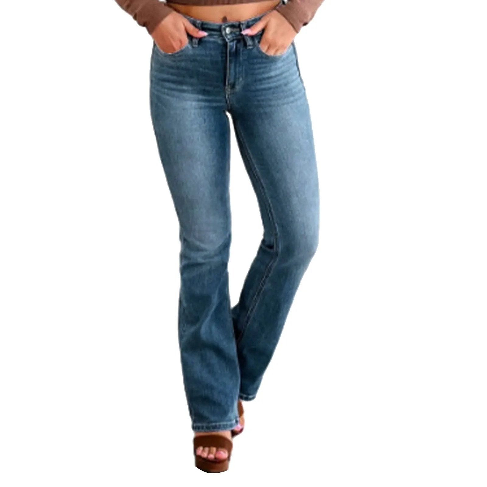 

Джинсы женские с завышенной талией, свободные узкие брюки с широкими штанинами, уличные модные прямые штаны Gyaru для студентов, весна-лето