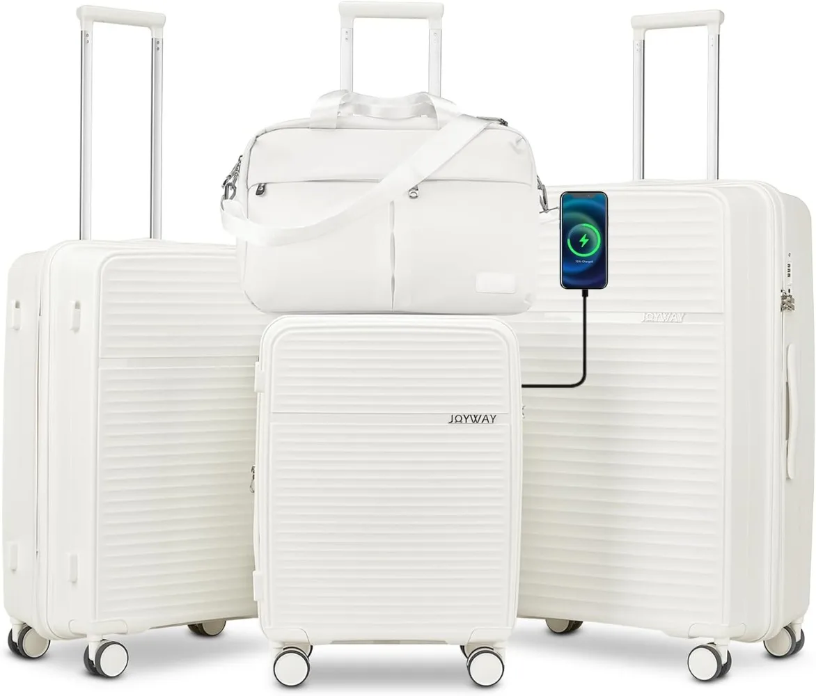 

Joyway Luggage Sets 3 Piece, Expandable Suitcase set with Spinner Wheels and Charger, Hard Shell Lightweight Rolling Travel