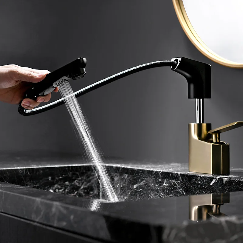 All brass double-positioned pull-out lift basin sink mixer with hot and cold universal swivel multifunctional household
All brass double-positioned pull-out lift basin sink mixer with hot and cold universal swivel multifunctional household