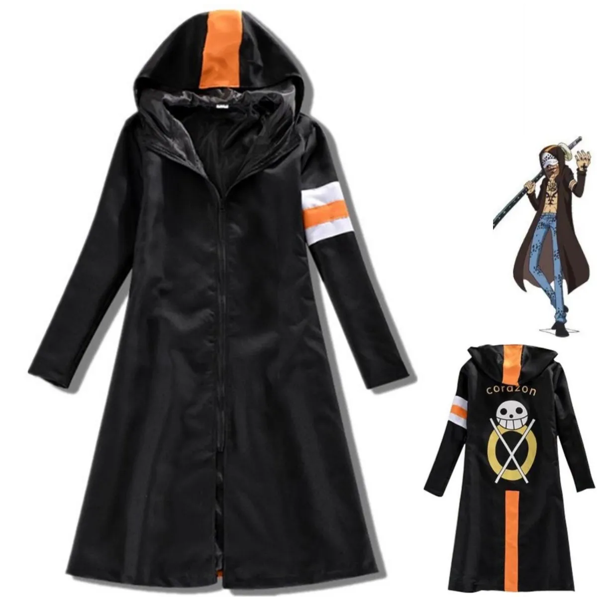 Anime Trafalgar D. Water Law Cosplay Costume Black Hooded Long Windbreaker Coat Robe Adult Man Halloween Carnival Suit
Anime Trafalgar D. Water Law Cosplay Costume Black Hooded Long Windbreaker Coat Robe Adult Man Halloween Carnival Suit