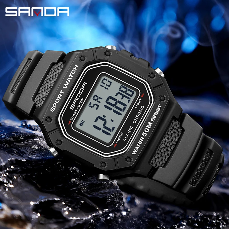 

SANDA 2156 Fashion Men's Watches Waterproof Sports Watch For Man Military S-style Shock Stopwatch Shockproof Digital Wristwatch