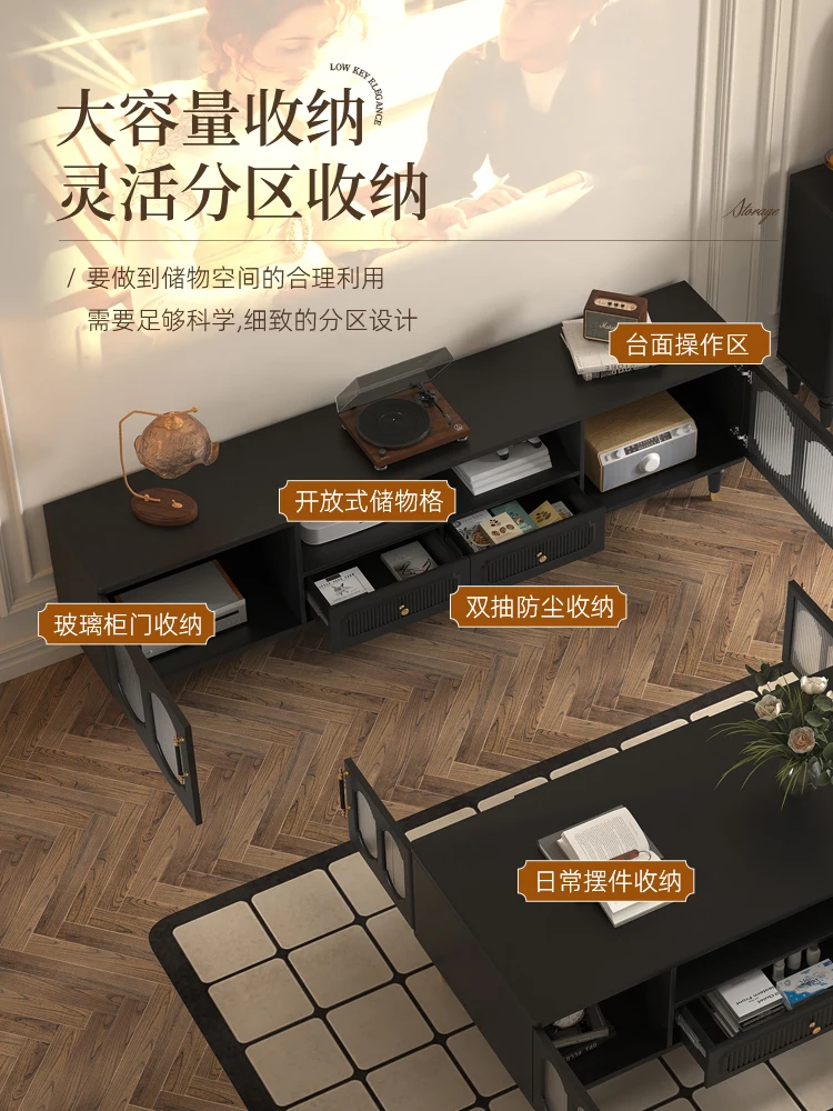 New American style solid wood TV cabinet French cream style living room black TV cabinet vintage small apartment locker
New American style solid wood TV cabinet French cream style living room black TV cabinet vintage small apartment locker