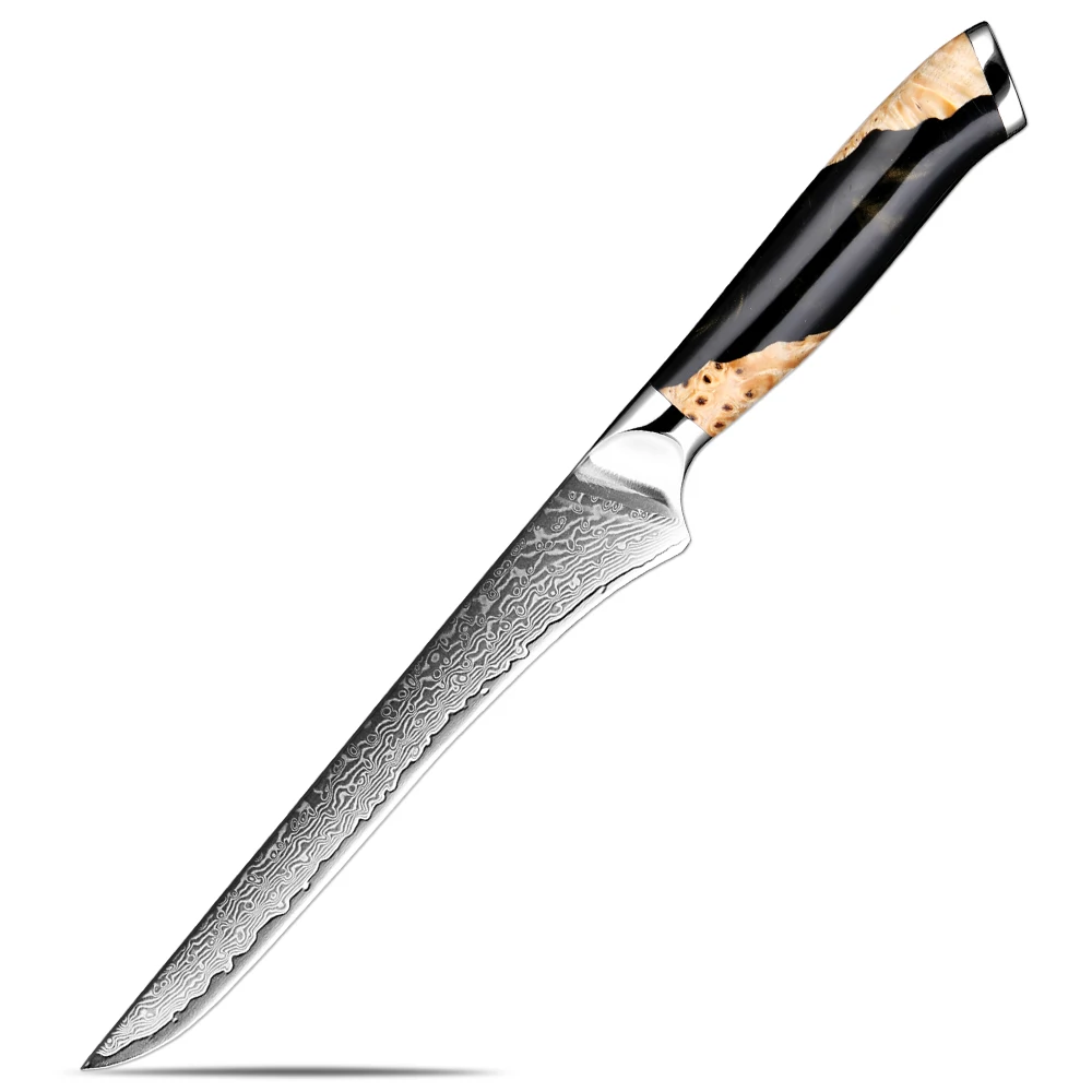 6 Inch Boning Fillet Knife Razor Sharp Chef Utility Knife Best Damascus Japanese VG10 Steel 67 Layer Awesome Edge Retention
6 Inch Boning Fillet Knife Razor Sharp Chef Utility Knife Best Damascus Japanese VG10 Steel 67 Layer Awesome Edge Retention