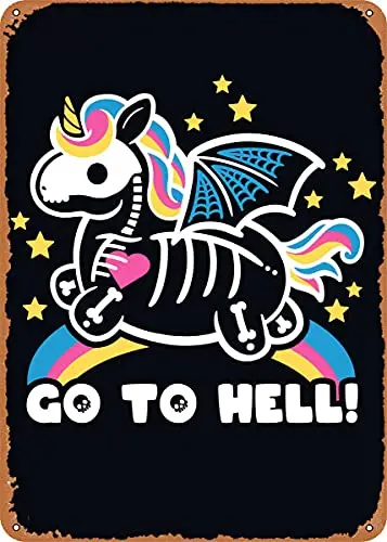 Go to Hell Unicorn винтажный вид металлический знак художественные принты Ретро подарок 8x12 дюймов
Go to Hell Unicorn винтажный вид металлический знак художественные принты Ретро подарок 8x12 дюймов